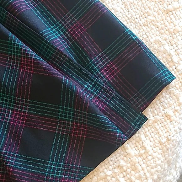 HANDMADE Vintage Plaid Asymmetrical Wrap Skirt 26" waist - Picture 4 of 11